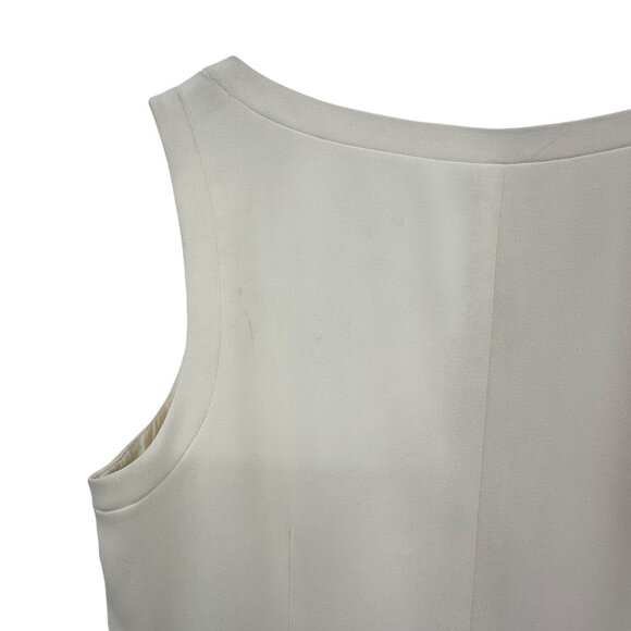 Ann Taylor Dress Size 14 Chevron Print White Blue Shift Drop Waist MOD 70s - Picture 7 of 9